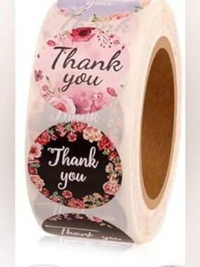 500 Roll Thank You - Assorted Designs Stickers
